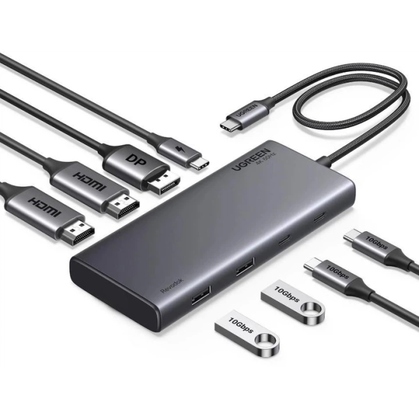 USB-C хаб UGREEN CM639 Revodok Pro 8-в-1 з HDMI, DP та PD 100W 004 фото