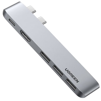 USB-C хаб UGREEN CM251 5-в-2 з HDMI 4K та 3&times;USB 3.0 Space Gray 028 фото