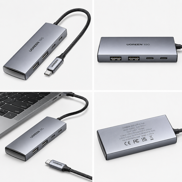 USB-C хаб Ugreen CM480 4-в-1 з 2&times;USB 3.2 та 2&times;USB-C 10Gbps 011 фото