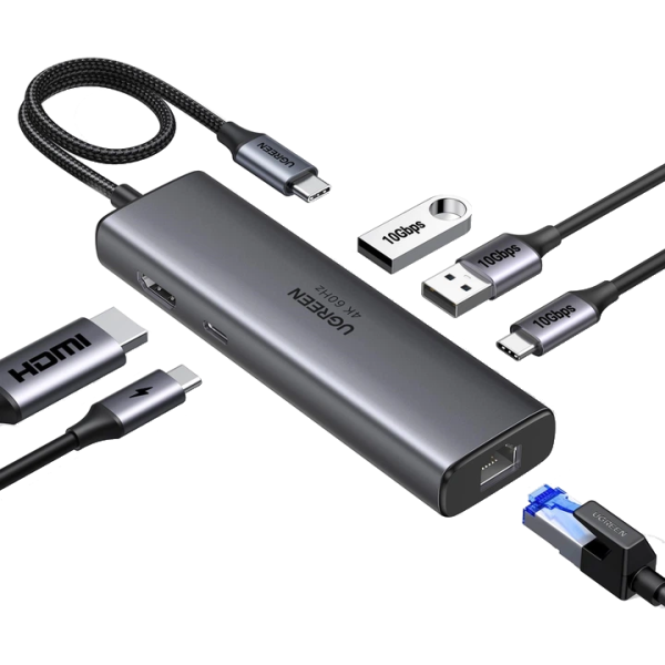 USB-C хаб UGREEN CM512 7-в-1 з HDMI 4K, RJ45 та PD 100W 021 фото